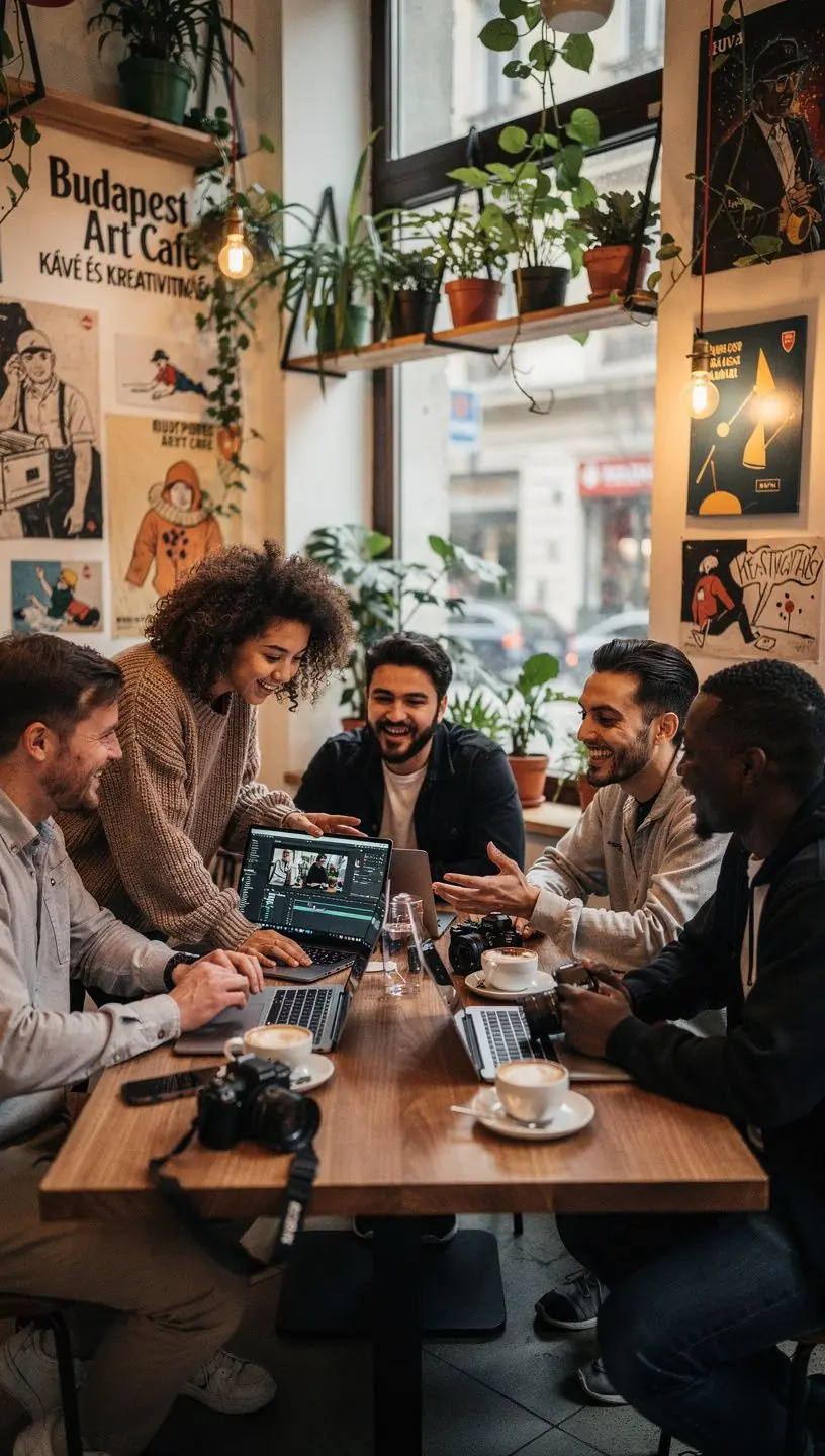 Tartalomgyártás folyamatát bemutató kép, ahol kreatív ötletek születnek.