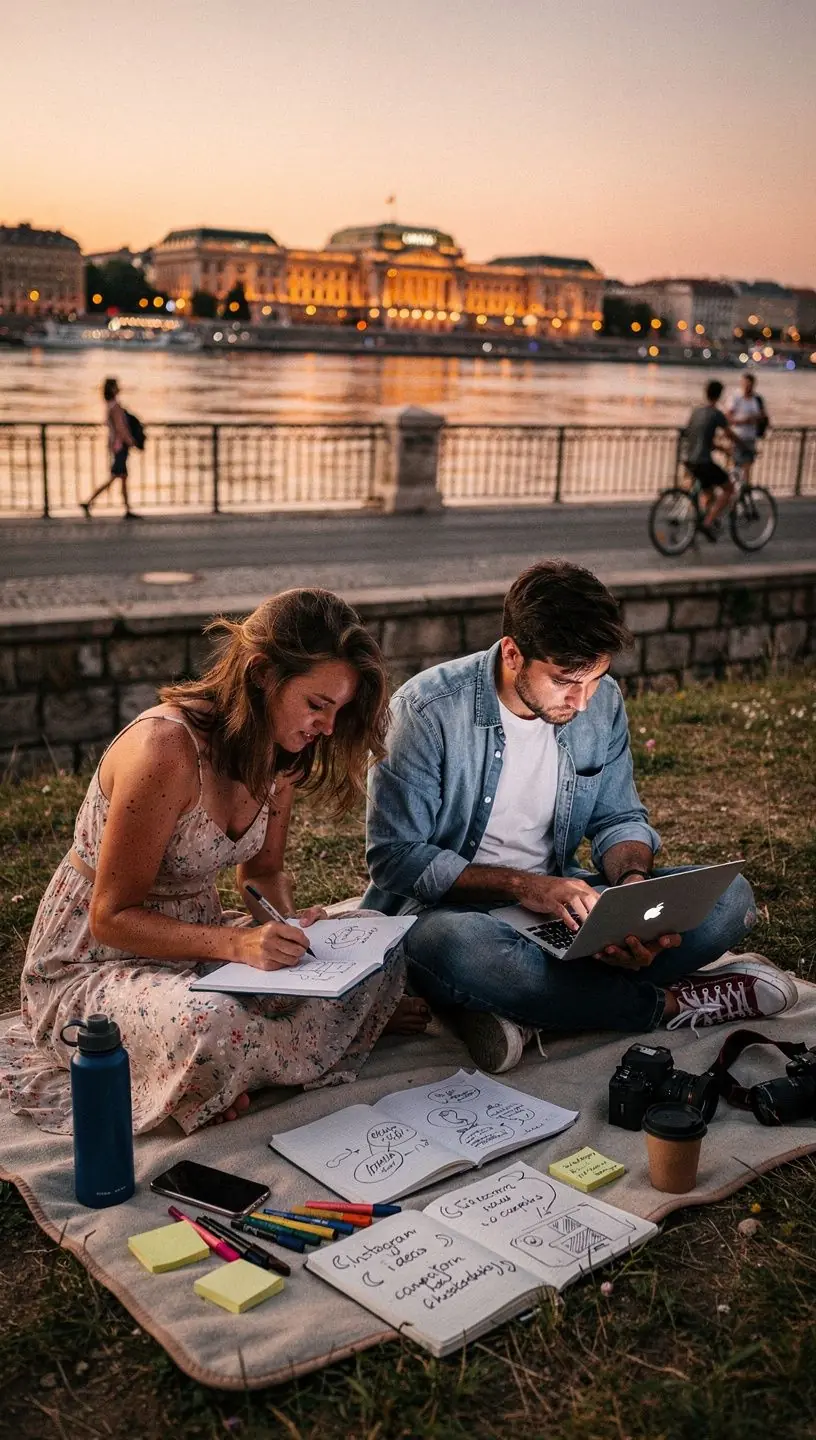 Színes grafika, ami a tartalomkészítés folyamatát ábrázolja.